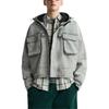Zara Solid Color Zipper Vintage Barn Style American Retro Work Jacket Men Jacket Light-Gray 1538428-811