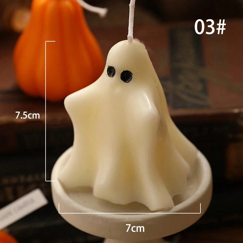 1/2pcs Halloween Ghost Candle Handcrafted Scented Candle Atmosphere Candle With Spooky Design Gift Fragrance Candle Party Decor