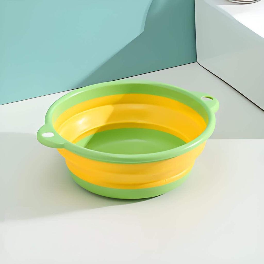 Colorful Multi-Functional Foldable Washbasin: Durable, Compact, Portable, and Easy to Store Plastic Basin for Dormitory Use