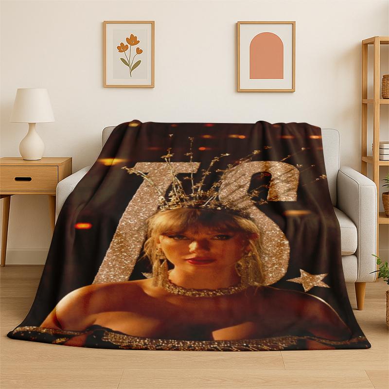 

Singer T-Taylor Singer Music Flannel Blanket Soft Warm Throw Blanket for Bedroom Living Room Bed Travel Camping Picnic Gift 75x90cm