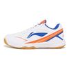 Li Ning Rubber Antislip Slijtvaste Mid-Top Badmintonschoenen Unisex Schoenen Oranje Blauw AYTT039-3
