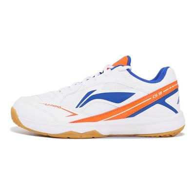 Pantofi de badminton unisex Li Ning din cauciuc antiderapant rezistent la uzură, cu gleznă medie, portocaliu albastru AYTT039-3