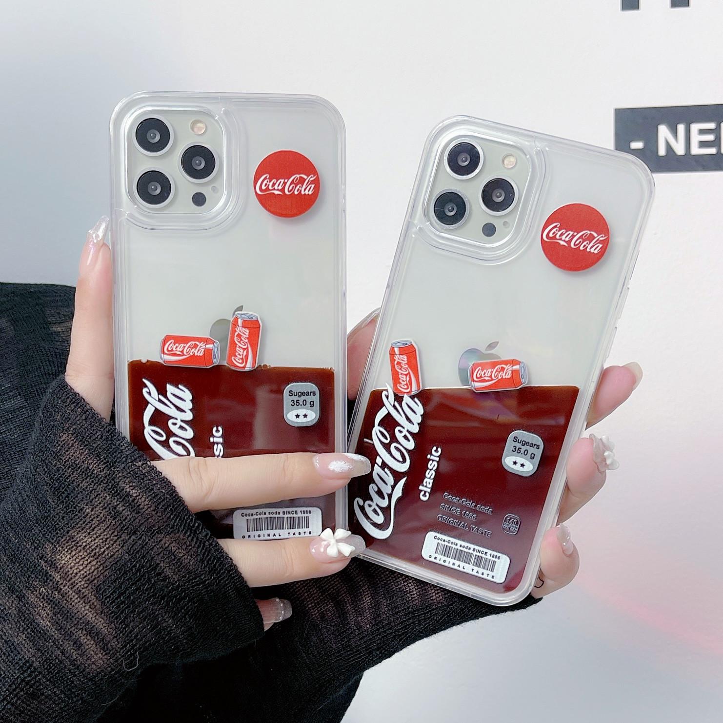 Applicable to IPhone floating liquid cola milk tea quicksand mobile phone case Apple 16 large hole protective case IPhone17