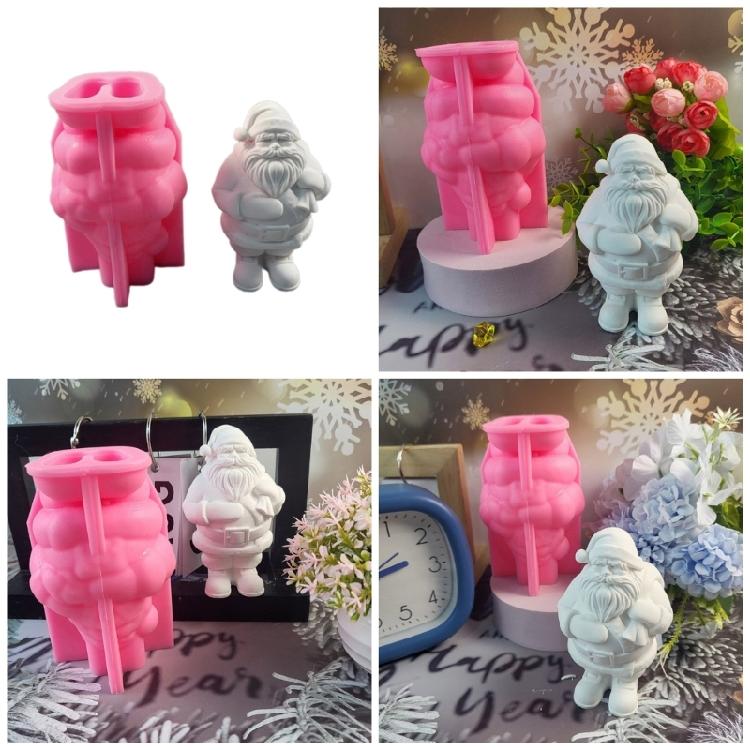 Santa Figurine Silicone Molds for Home Decoration, Epoxy Resin Molds Plaster Silicone Moldsfor Plaster Decoration