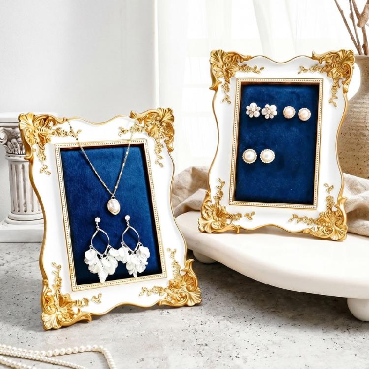 Freestanding Earring Holder Stand with Soft Lined Panel, Jewelry Display Frame for Vanity Tabletop Storage Home