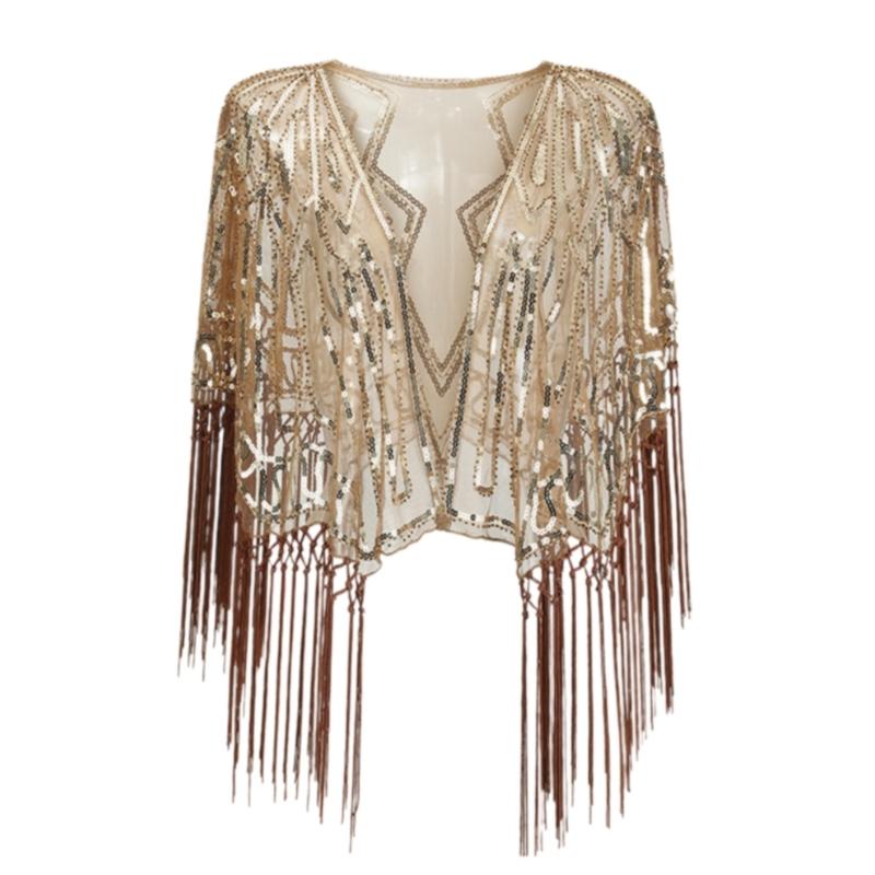 1920. gadu sequin bārkstis apmetnis Vintage