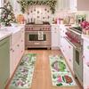 3Pcs Christmas Kitchen Mat Non Slip Washable Crystal Velvet Floor Rugs Holiday Home Decoration