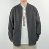 High End Linen Men's Cotton Linen Long Sleeved Shirt Ramie Casual Jacket Stand Up Collar Shirt