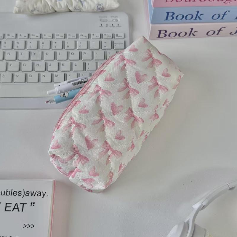 Roztomilá pouzdro na tužky s mašličkou, třešňovými květy, velkokapacitní taška na uložení psacích potřeb, multifunkční kosmetická taštička, penál