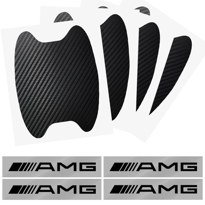 Car Door Sticker Carbon Fiber Scratches Auto Handle Protection Film For Mercedes Benz AMG GLE GLS GLC CLA GLB ML C500 C200 C300 W204 W206 W212 W203