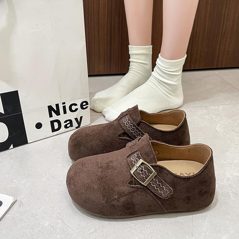 All-inclusive Height-increasing Birkenstocks Women's 2025 New Soft-soled Lazy One-pedal Platform-soled Casual Loafers Single Shoes