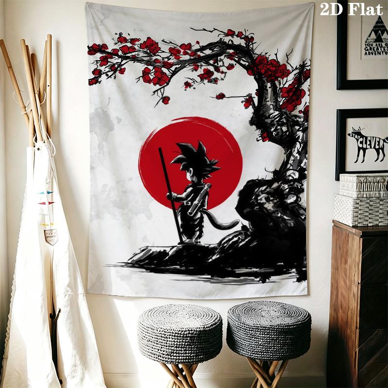 Dragon Ball Wall Tapestry Aesthetic Wall Hanging Printed Fabric Blanket Decorative Tapestries For Bedroom Living Room Home Decor