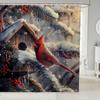 Cardinal Bird Shower Curtain Spring Themed Bath Curtain For Boys Girls Teens Rustic Farmhouse Themed Bathroom Decor Farm Red