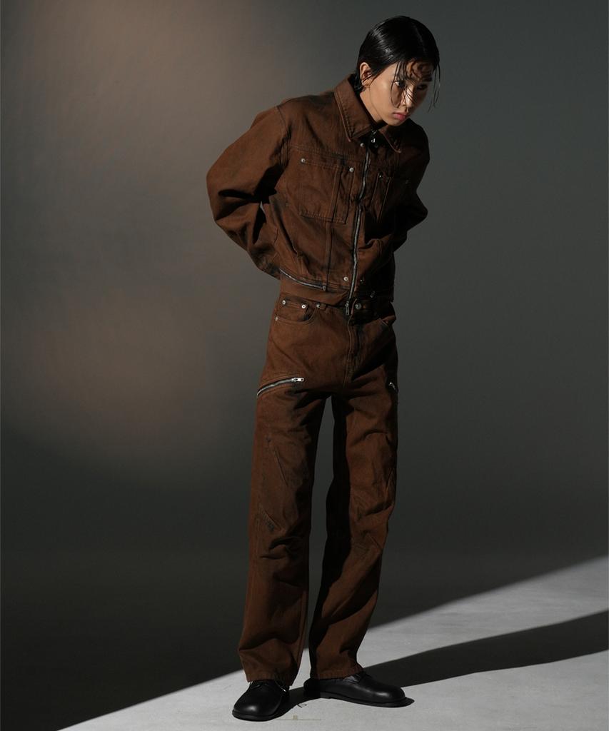 GRAILZ Dart Fit Zipper Denim [Brown]