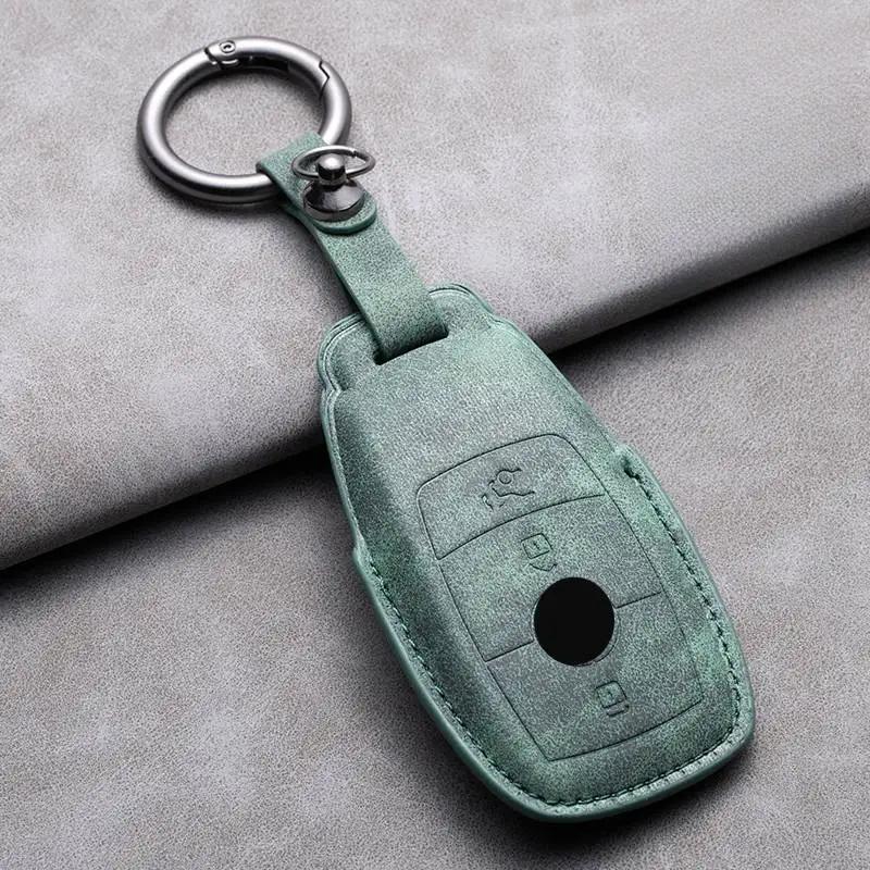 Leder Autoschlüssel Hülle Abdeckung Halter Schlüsselanhänger Fob für Mercedes Benz E-Klasse C-Klasse S-Klasse GLC E200 E400 E63 W213 S550 S560