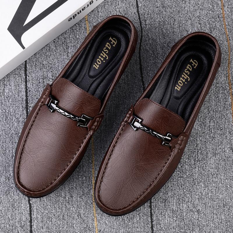 Loafers Men Casual Genuine Leather Shoes Slip On Fashion Italian Moccasins Man Luxury Designer Brand Loafer Upscale Men'S Shoes