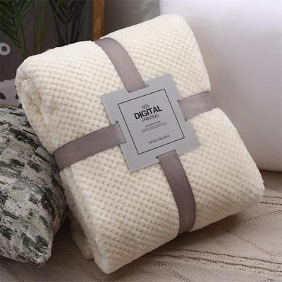 Winter Warm Mesh Pineapple Grid Swaddling Flannel Bed Sofa Carpet Conditioner Blanket Soft Warm Coral Fleece Flannel Blankets