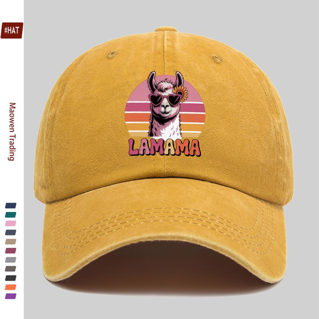 Pc LAMAMA Mode Brille Alpaka Sonnenblumen Muster Baseballkappe Trucker Sonnenhut Bequem Leicht Papa Hut Mama und Papa Strand