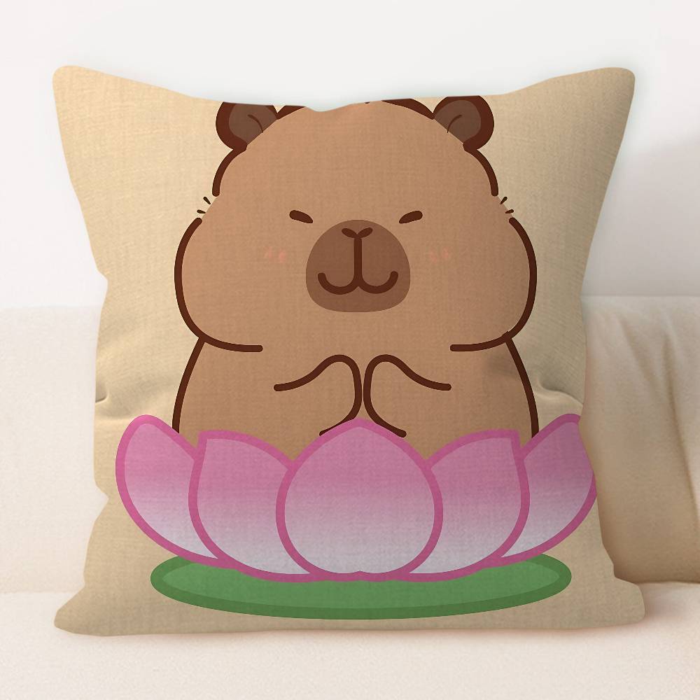 Funda de Almohada Dibujo Capibara Hipopótamo Funda de Cojín Funda de Almohada Sala de Estar Sofá Decoración del Hogar Personalizado