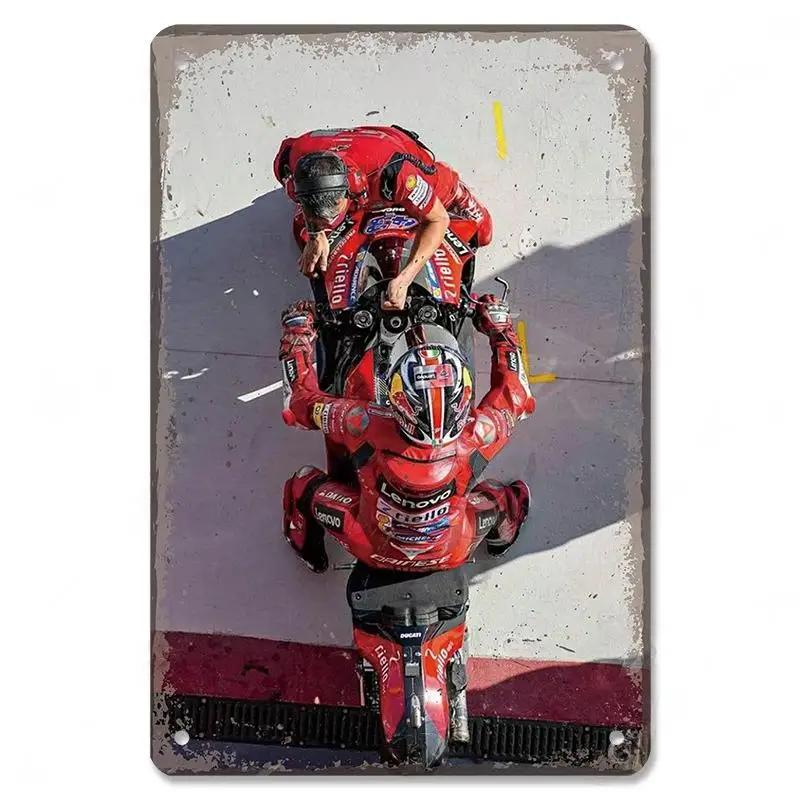 Vintage Metal Tin Signs Motor Sports Posters Decor Motorcycle Racing Retro Metal Plaque Wall Art Decor for Garage Bar