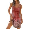 Women's Casual Daily Dating Outing Fashion Print Basic Sleeveless Loose Dress Bohemian Beach Dress Sleeveless Dress