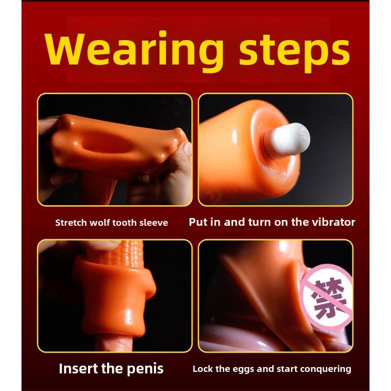 Corn Cucumber Banana Fruit and Vegetable Wolf Teeth Condom Lengthening Vibration Silicone Condom Prick Condom Penis Condom Erotic Sex Products