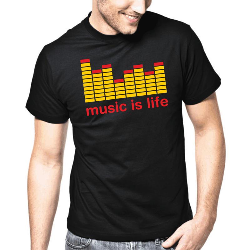 

Music Is Life Dj Club Dancefloor Dance Music Patter Gift T Shirt 5XL різнокольоровий