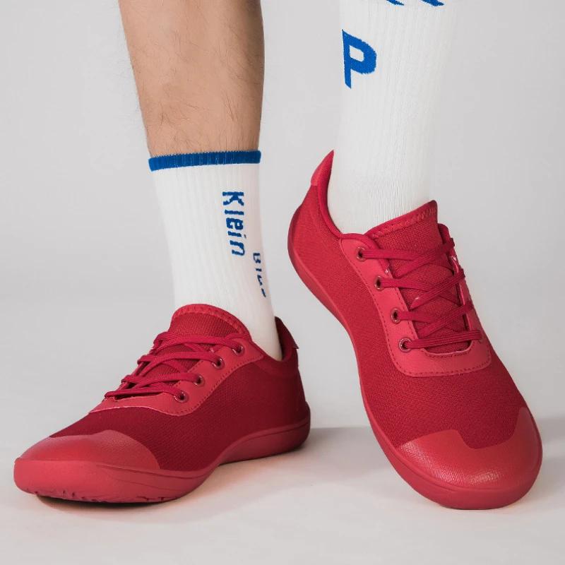 Pánské bosé boty s širokou špičkou Módní prodyšné pánské plátěné tenisky Měkká podrážka s nulovým dropem Širší špička Lehké běžecké boty Pánské