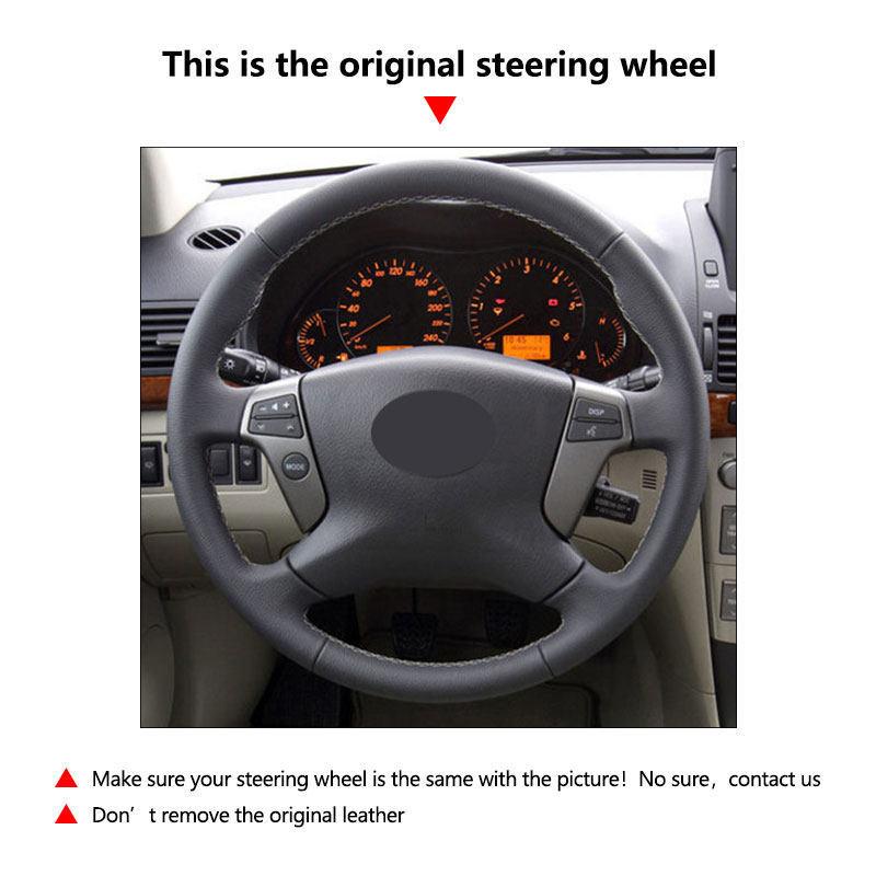 For Toyota Avensis 2003 2004 2005 2006 2007 Car Interior Accessories Steering Wheel Cover Perforated Microfiber Leather Trim
