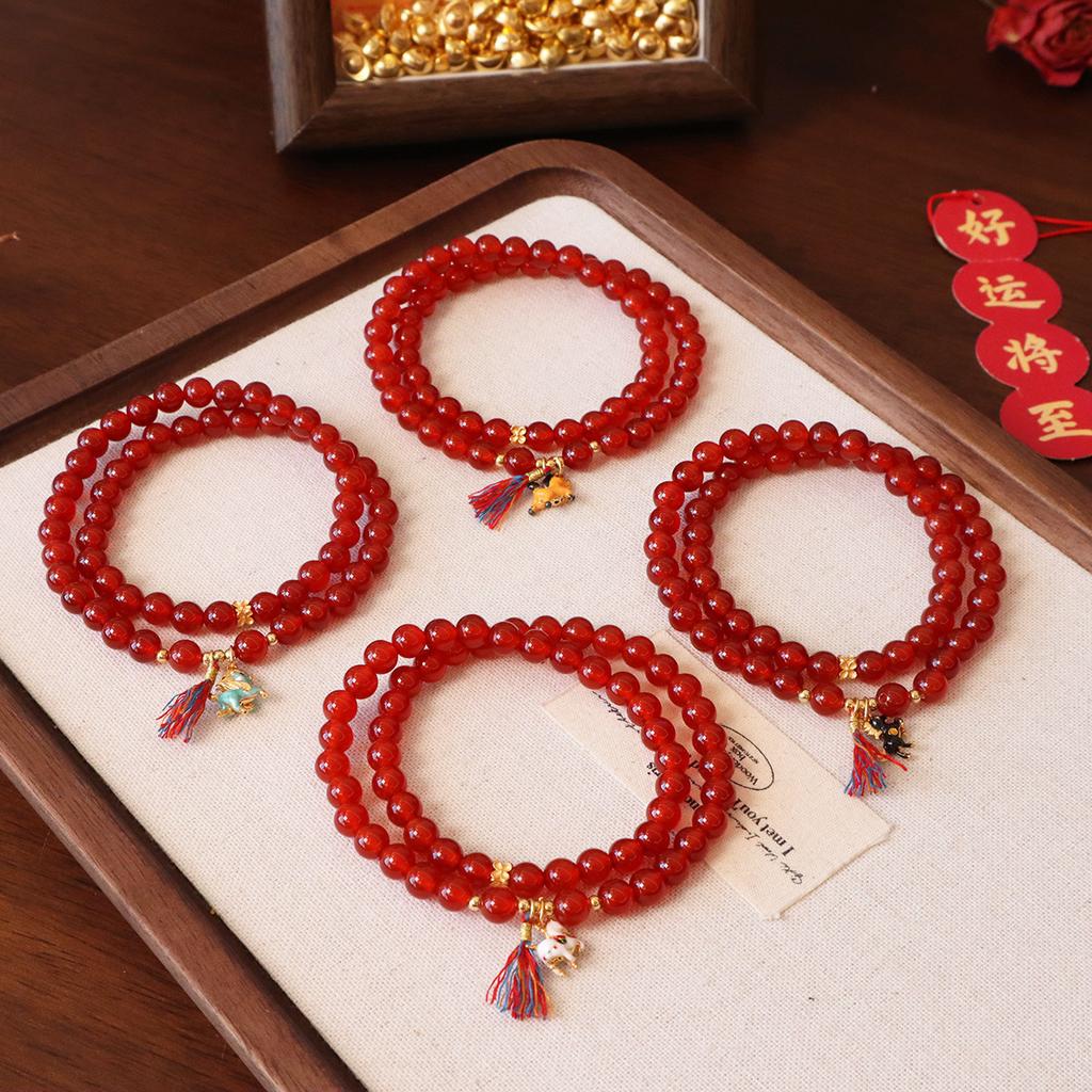 Natural Agate Bracelet Female Pony Pendant Non-fading Bracelet Jewelryfashion Women Daily Jewelry Gift