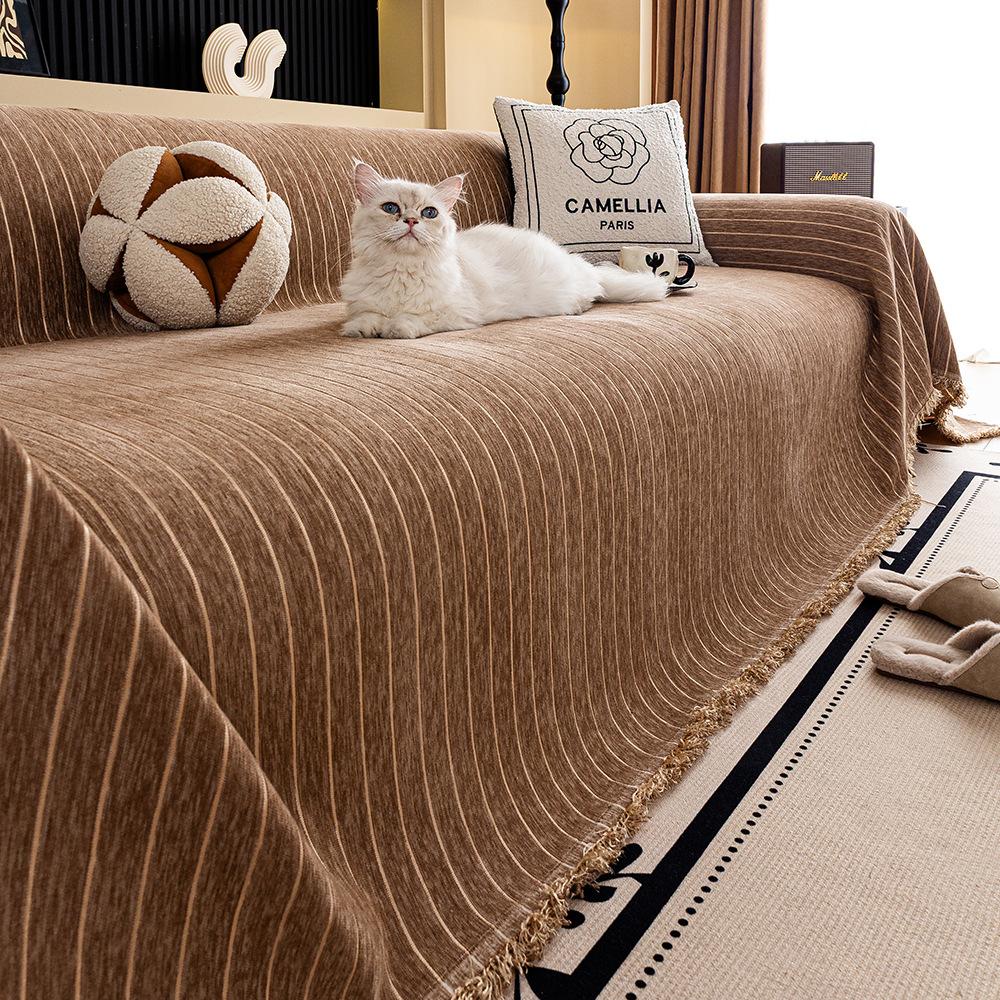 Anti Slip Sofa Towel Anti-Cat Scratch Cloth Sofa Cover Teddy Velvet Waterproof Multi-Functional Sofa Cover Cloth Towel