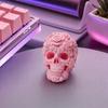 3D-gedruckte Rosen-Schädel-Figur, Langlebige Kunststoff-Gothic-Schädel-Blumen-Skulptur mit Detaillierter Blütenblatt- und Knochenstruktur, Mattes Finish Halloween-Dekoration Geschenk