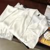 White Moonlight Ice Silk Lace Pajamas: Women's 2025 Long-Sleeved Spring/Autumn Set