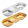 Stainless Steel Dipping Tray with 3 Compartments Easy to Clean Stackable Sauce Bowl Organizer Rack Tableware