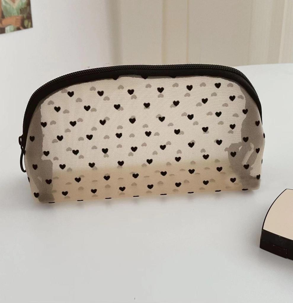 Portable Multifunctional Mesh Cosmetic Bag with Large Capacity and Breathable Design
