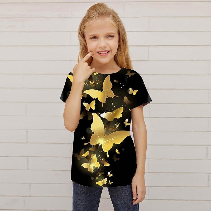 Summer T-Shirt Short Sleeved Energetic Sports Fashion Children Aged 3-12 Outdoor Leisure Daily