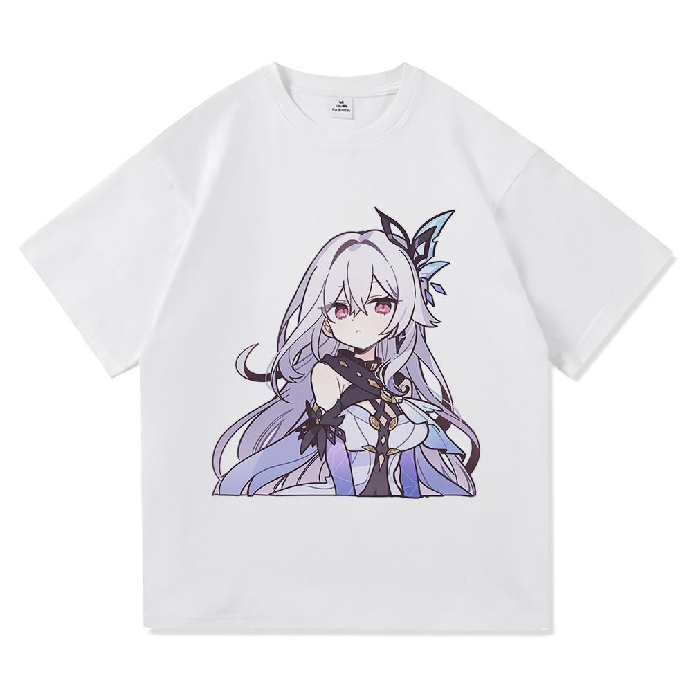 Genshin Impact Skirk T-Shirt Hot Fashion Männer/Frauen Ästhetisch Lustig Süß Grafik T-Shirt Hohe Qualität Lässig Baumwolle T-Shirts