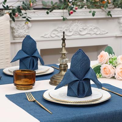 Elegant Set Beige Polyester Blend Napkins Square Soft and Durable Ideal for Weddings, Parties, and Fine Dining Events
