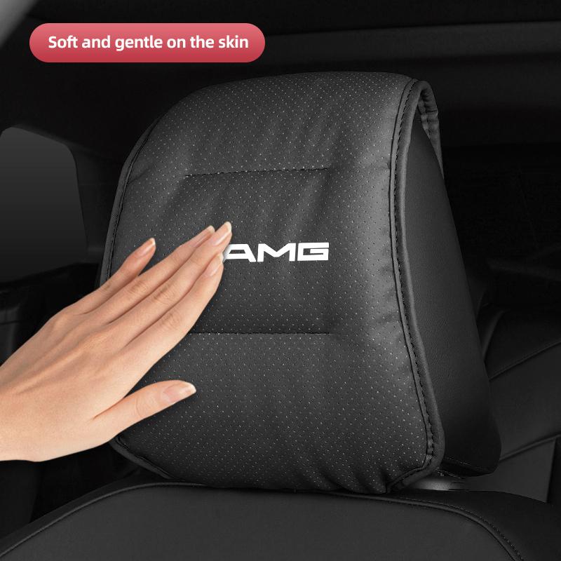 1Pcs Car Seat Headrest Protector Auto Pillow Cover For Benz AMG CLA GLA GLB EQB EQE Brabus GLK GLE A B C E Class A180 W214 W221 UO2