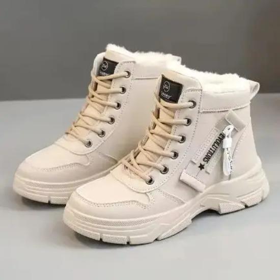 New Winter Men's Waterproof Laced-up Martin Boots, Comfortable and Warm Snow Boots, Versatile Padded Cotton Shoes