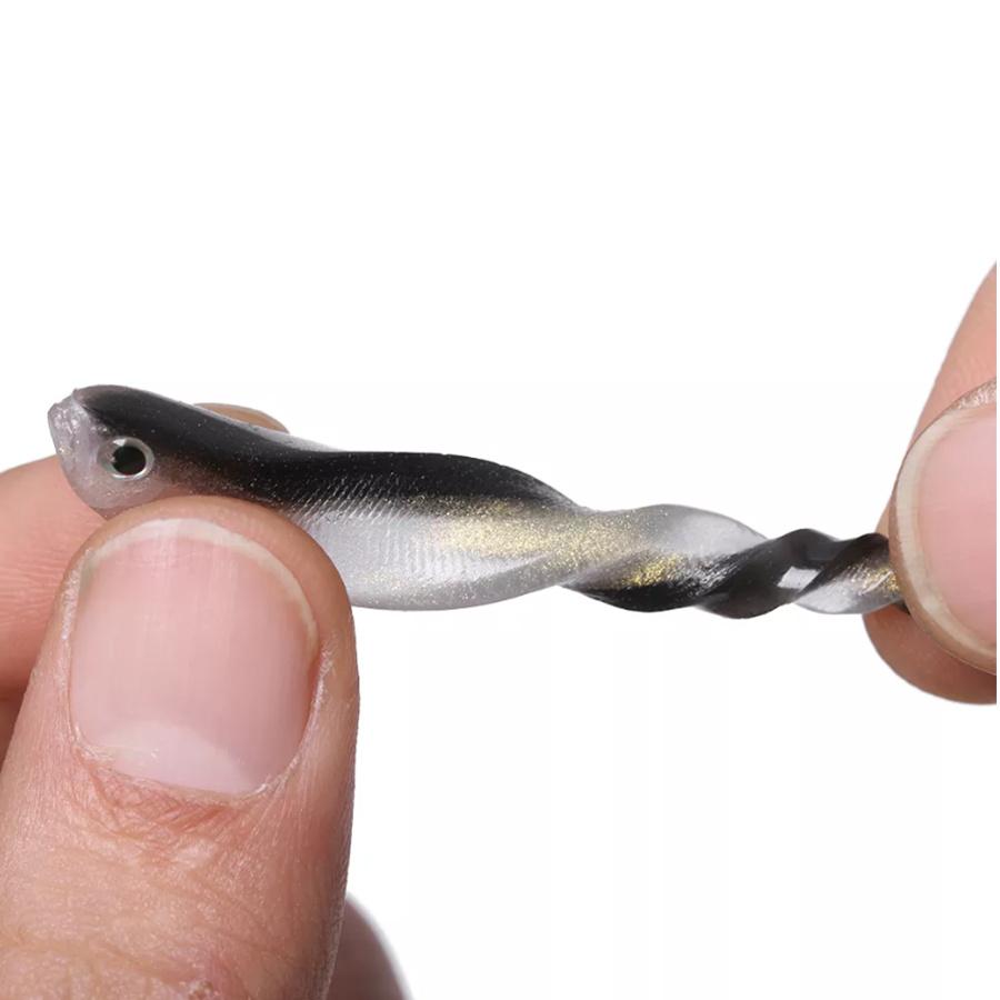 10pcs Easy Wobbler Pike Fishing Lure - Soft Rubber Worms for Freshwater and Saltwater - Jig Head Artificial Bait with Carp Drop