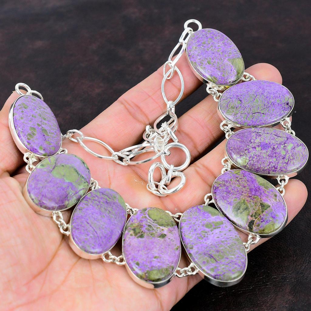 Purpurový náhrdelník Jemné šperky z drahých kameňov 925 Strieborný náhrdelník s nastaviteľnou retiazkou Ručne vyrábané purpurové šperky Zásnubný darček