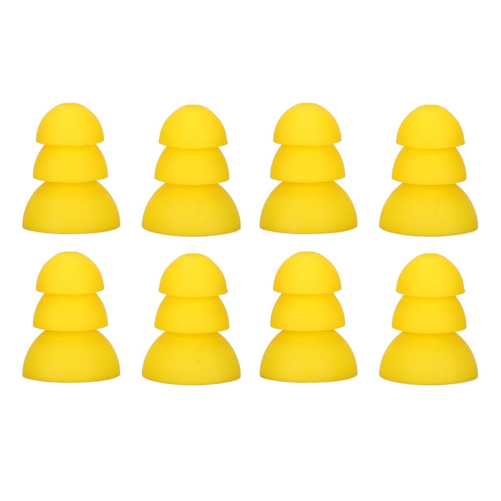 8pcs Hearing Aid Ear Tips 3 Layer Soft Silicone Replacement BTE ITE Pocket Hearing Aids Earplug