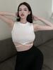 Summer New Cross-strap Sleeveless Inner Vest Sweet and Sexy Outer Wear Spice Girl Short  Female Trend