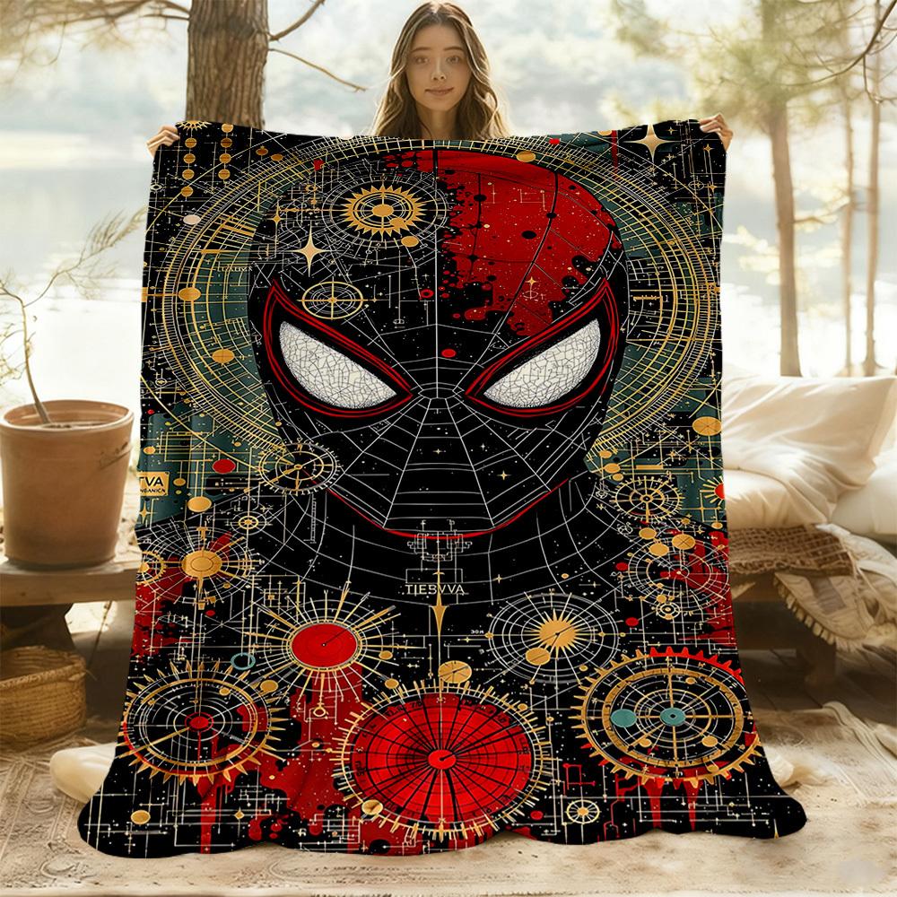 1pc Spider-Man Outdoor Blanket Lightweight Flannel, Soft & Warm, All-Season Use for Sofa, Outdoor, Camping, Living Room, Office077