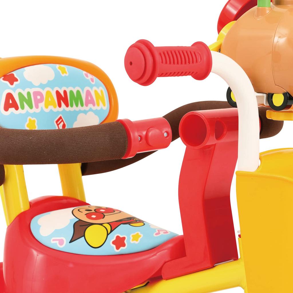 JOYPALETTE Going Out Tricycle Anpanman Go V 0211 Anpanman Tricycle Years Old and Up Handle Toy with Stopper Going Out Push Rod Free Pedal (buoy) 1.5