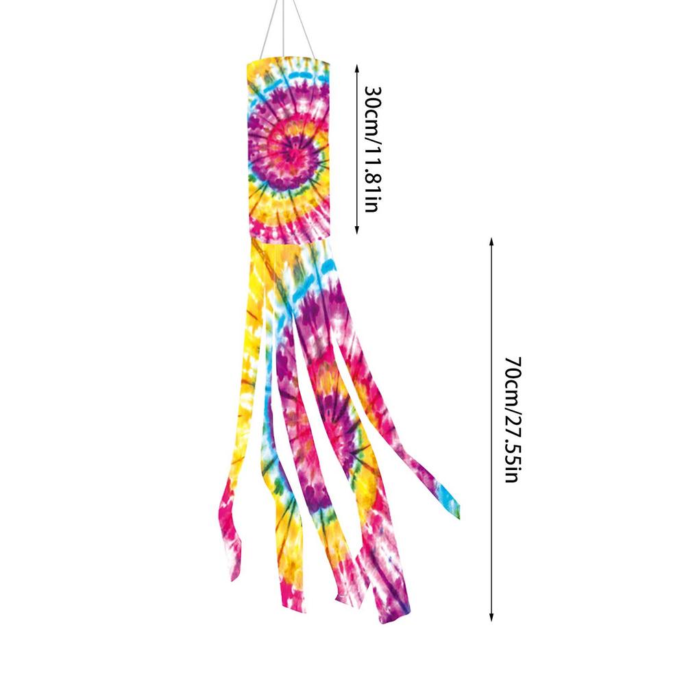 Tie-Dye Windsack Outdoor Windrichtungsflagge Kratzfest Winddicht Regenbogen Windsack Wetterfahne Hofdekoration Flagge