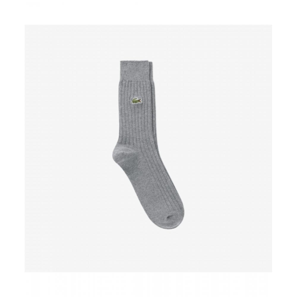 

Lacoste Мужские носки из ткани в рубчик, джентльменские [меланжево-серые] 0TU