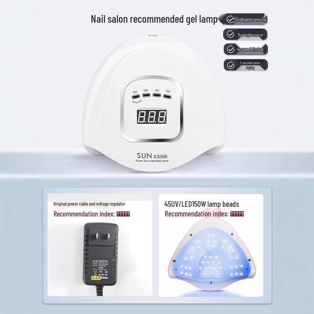 Quick-Dry Induction Nail Lamp: Salon-Grade Phototherapy Machine for Gel Polish—No Darkening of Hands