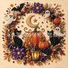 Halloween DIY Malowanie Diamentami Samoprzylepny Kreskówkowy Dynia Malowanie Perłami Styl Ins Dekoracja Sypialni Obraz